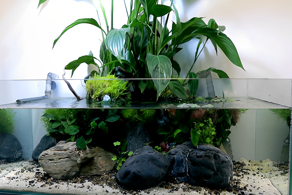 How To Care Peace Lily in Water Vase With Betta Fish.